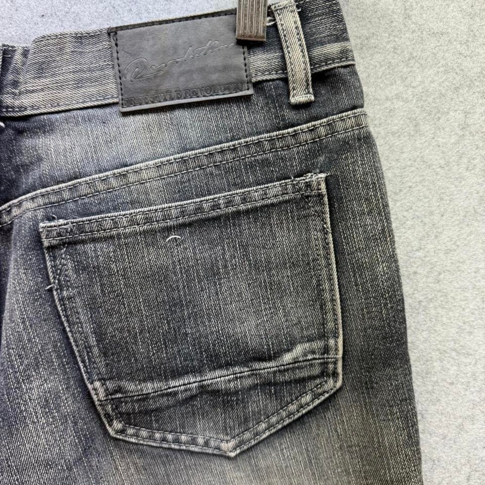 FSR Free Style Revolution 34x30 Slim Straight Men's Distressed Blue Jeans